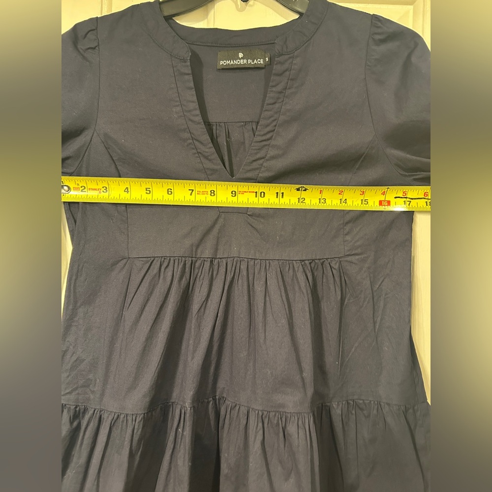 Pomander Place Navy Cotton Poplin Kenzo Dress - Picture 9 of 11